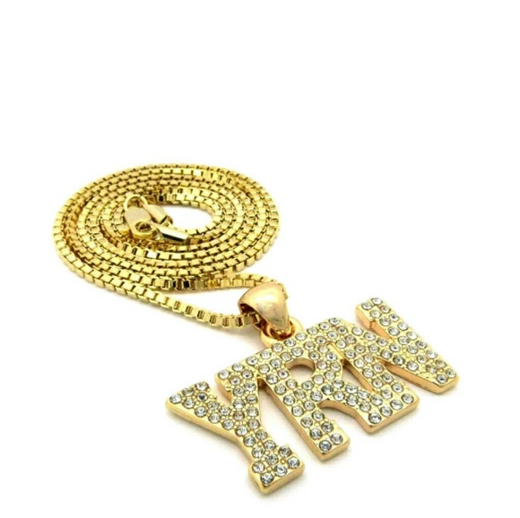 14K GOLD PT YRN HIP HOP CELEBRITY PENDANT &/24"" - Picture 2 of 3